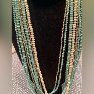 Boho Layered Multi Strand Statement Necklace